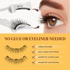 QUEWEL Magnetic Eyelashes Natural Look, 3D Reusable Magnetic Lashes with