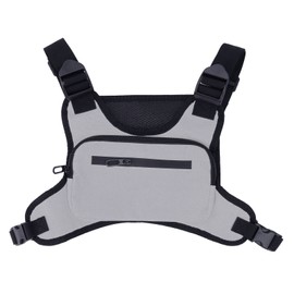 Outdoor Sports Chest Bag Fashionable Large Capacity Vest Chest Pack for Workout Cycling Hiking Grey