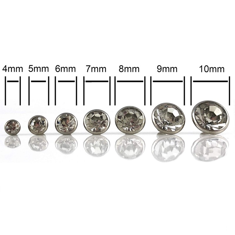 200 Sets Cz White Clear Crystal Rivets Rapid Rhinestone Silver