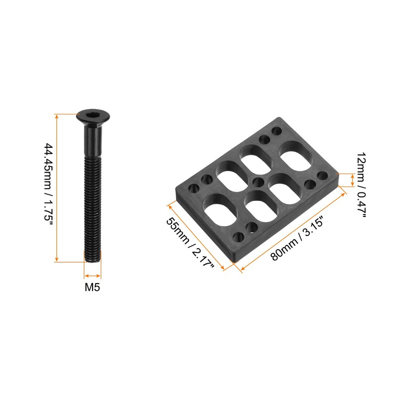 PATIKIL Skateboard Riser Pads Screws Set, 2 Pack 12mm Angle