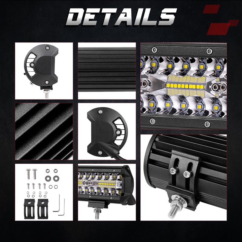 OFFROADTOWN 15 Inch 300W LED Light Bar, White, Aluminum, IP68