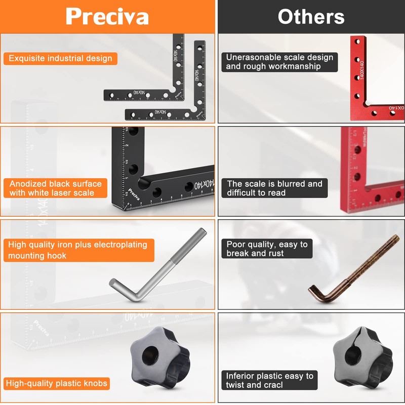 90 Degree Positioning Angle, Preciva Right Angle Aluminum Alloy Clamps