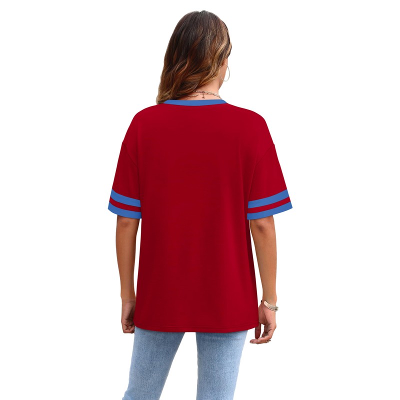 WIHOLL Short Sleeve Shirts for Women Oversized Tops Crew Neck
