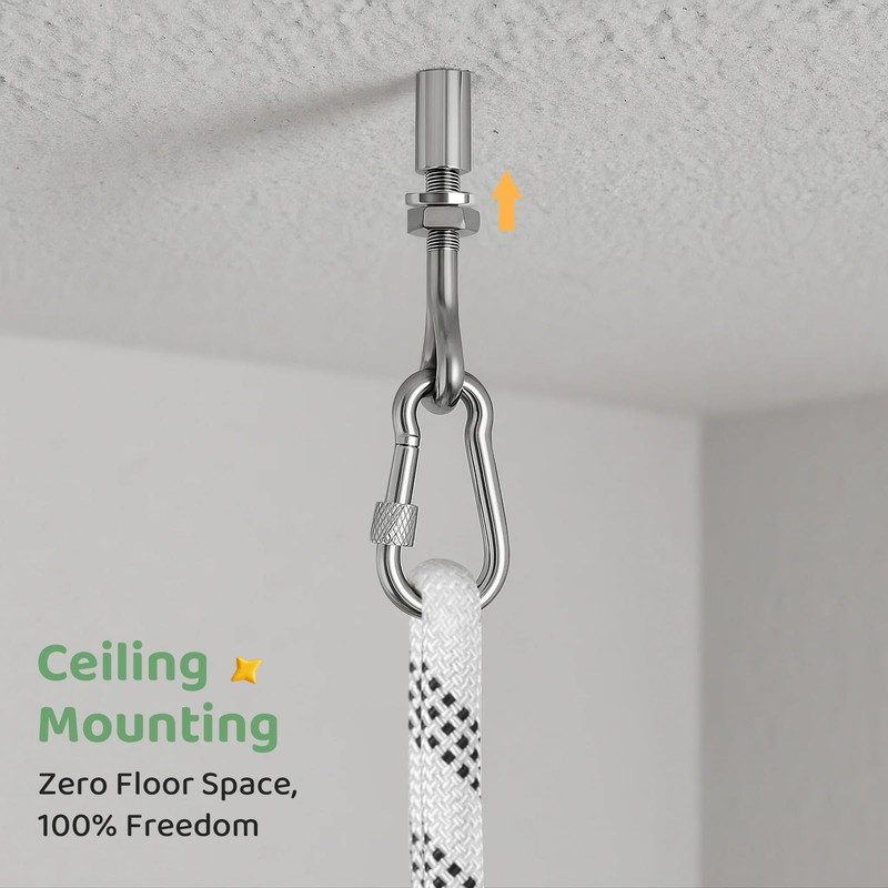 Slevoo Baby Jumper, with Ceiling Hook, Quick-Entry and Space-Saving Portable
