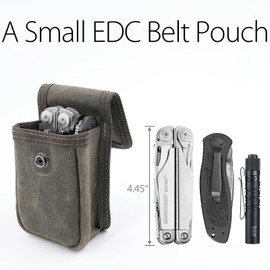 diodrio EDC Belt Pouch for Men Women, Small Utility Holster Pouch with Belt Loop for Hiking, Fishing, Camping, Snap Closure, Classic Waxed Canvas, Olive Small