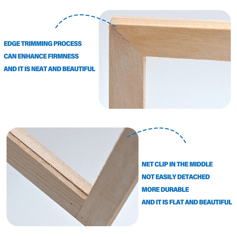 5 Pieces Paper Making Frame Wood DIY Natural Paper Craft