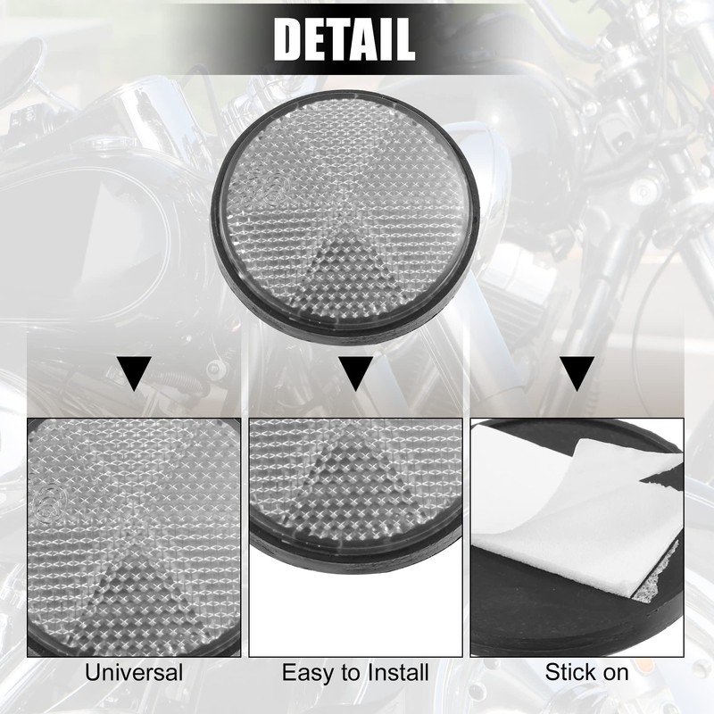 X AUTOHAUX 2 Pcs 56mm White Plastic Universal Round Reflective