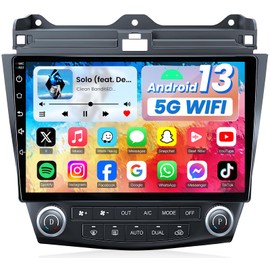 𝟔𝟒𝐆 Upgrade Car Radio for Honda Accord 2003-2007 : 10" 1280 * 800 HD Touchscreen Head Unit Wireless Carplay Android Auto 1080P Backup Camera Mirror Link GPS 5GWiFi Bluetooth5.0 SWC FM