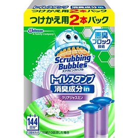 Scrubbing Bubbles Toilet Cleaner, Toilet Stamp, Deodorizing Ingredients, Clear Jasmine Scent, Replacement (2 Pieces x 1 Box), Enough for 12 Stamps
