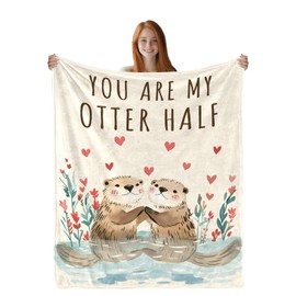 Valentines Day Gifts for Her Him, Gifts for Girlfriend Wife, Otter Blanket for Couples, Valentines Day Blanket, Wedding for Women Throw Blanket Home Decor 50''x 60''