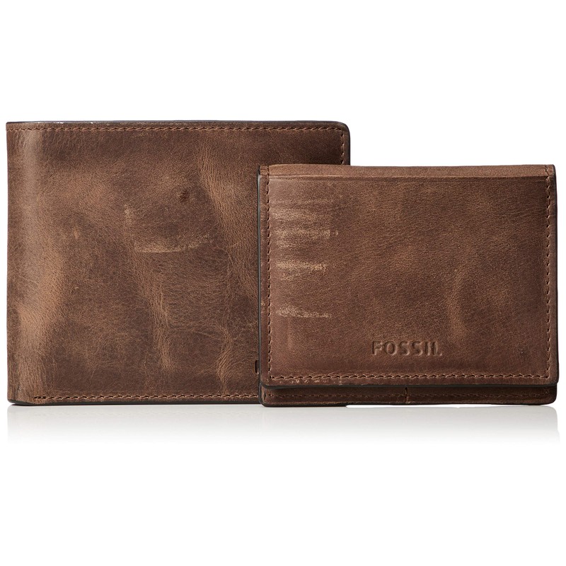 Fossil ML3771 DERRICK RFID PASSCASE Bi-Fold Wallet, Braun