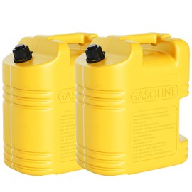 Heavy Duty 5 Gallon Multi-Purpose Liquid Container with View Stripe, Secure-Seal Design & Ergonomic Handle – Yellow, 2-Pack Set