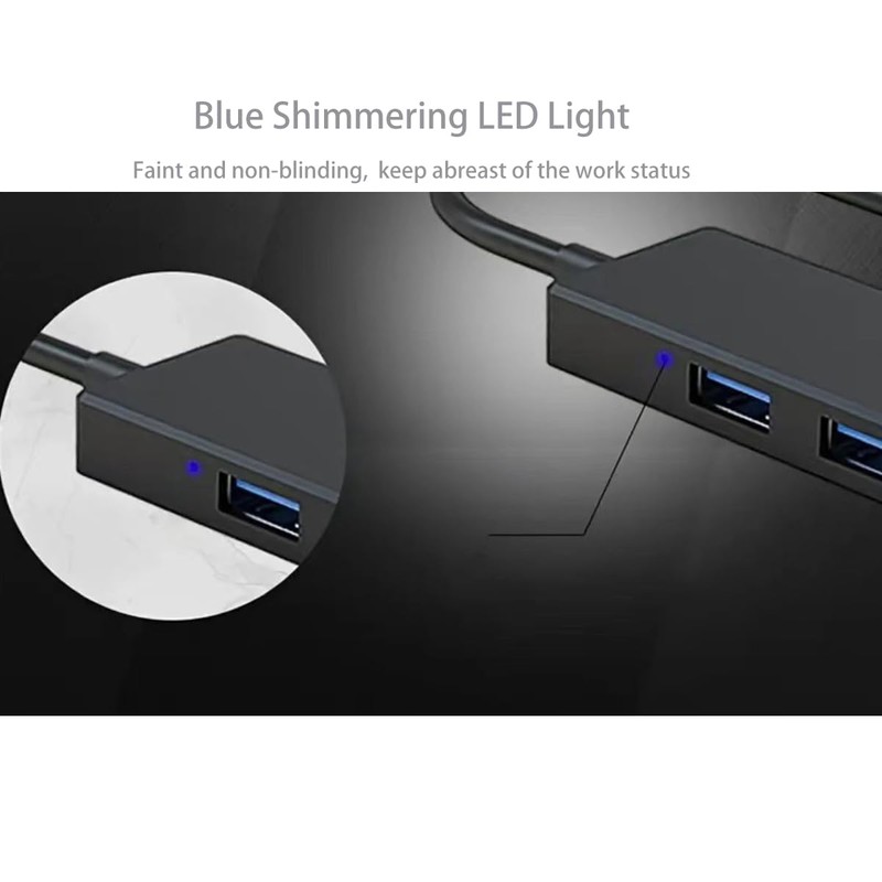 4-Port USB 3.0 Hub, Ultra-Slim Data USB Hub, for MacBook,