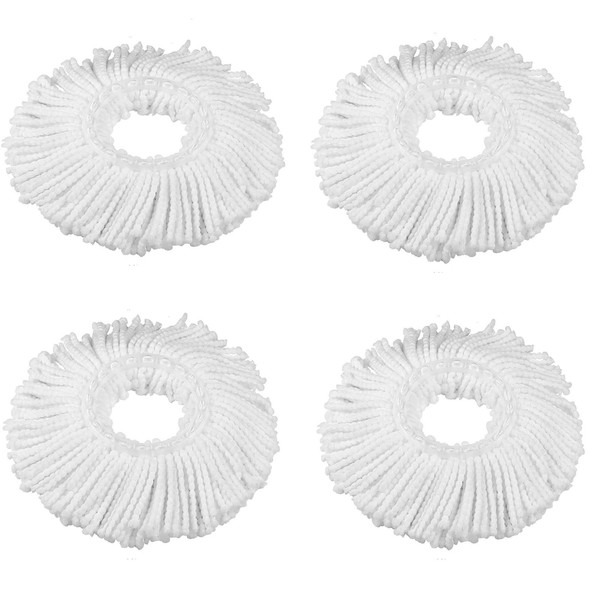 4 Pack 360° Spin Magic Mop Head, ZZM Mop Head Replacement Microfibers Mop Head Refill for Standard Roating Universal Spin Mop System Replacement Mop Heads Refill Home, Office and Commercial Use (4)