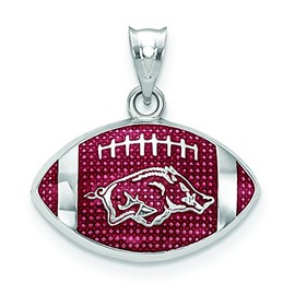 LogoArt Logo Art Sterling Silver Arkansas Razorbacks Hog Enameled Football