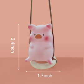 Swing Pig Car Hanging Ornament Cute Lucky Piggy Car Pendant Swing Pig Car Decoration Rearview Mirror Accessories Car Rearview Mirror Women Car Interior Accessories (Style A-Swing Pig)
