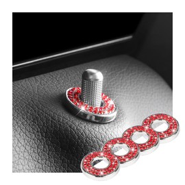 BELOMI Bling Inner Car Door Lock Pull Covers, 4 Pcs Crystal Auto Sticker Decals, Interior Decorations for Vehicle Door Lock Pull Rod Bolt, Rhinestones Lock Pins Caps for C Class C200L GLC260 C260L