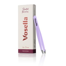 Vosella - Schräge Pinzette für Präzise Haarentfernung, Edelstahl, Made in Solingen - Lilac Dream