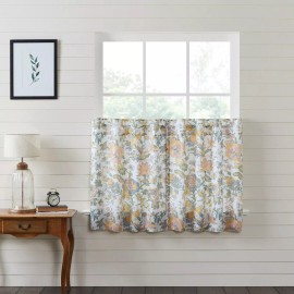 VHC Brands Wilder Floral 36x36 Tiers Cottage Creme Blue Green VHC Brands