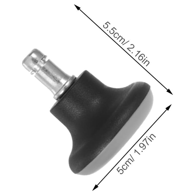 5 Piezas Rueda de Pu Sólida para Silla de Oficina,