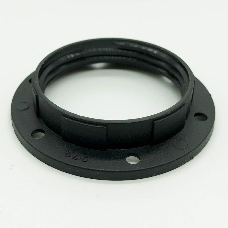 Pack of 3 Screw Rings E27 Plastic Black for Lamp