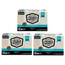 French Market French Roast Medium-Dark Roast K-Cups, 12 count (3 pack)
