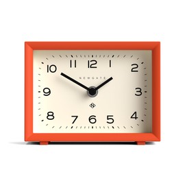 NEWGATE® 'Henry' Mantel Clock - Contemporary Rectangular Design-led Clock in Orange, Ideal for desks, Tables, shelfs, and Bedside