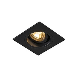 Qazqa - Modern Recessed Spotlight Black 9.3 cm Rotatable and Tiltable - Chuck I Living Room I Bedroom - Steel Square - LED Suitable for GU10