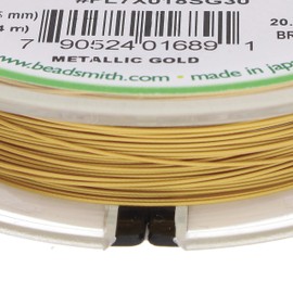 The Beadsmith Flex-Rite 7 Strand Nylon Coated, Stainless-Steel Beading Wire, Jewelry Making Supply (.018 Dia, Gold - 30 Ft)