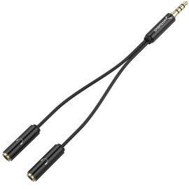 Sabrent 3.5 mm Audio Stereo Y Splitter Adapter for Speakers and Headphones (CB-35X2)