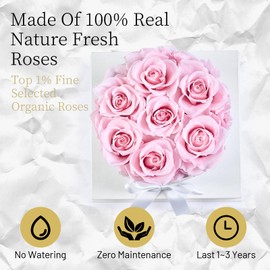 Graclect Flowers for Delivery Prime - Preserved Roses in a Box - Forever Flowers, Immortal Roses, Eternal Rose Birthday Gifts for Her, for Mom - Pink Rose