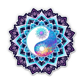 Yin Yang Mandala - 5" Vinyl Sticker - for Car Laptop I-Pad - Waterproof Decal