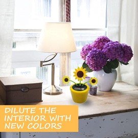 Solar Dancing Flower Sunflower Solar Powered Dancing Toys Car Swinging Toy Sun Powered Windowsill Decoration Holiday Car Dashboard Office Home Desk Decor