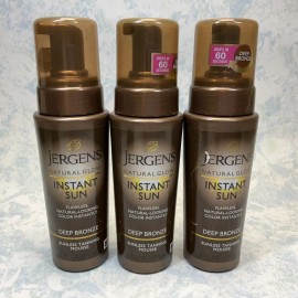 Jergens Instant Sun Sunless Tanning Mousse Deep Bronze 6oz ( Lot of 3 ) New