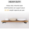 OVOV Black Industrial Pipe Shelf Brackets Heavy Duty Pipe Floating