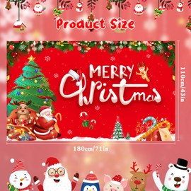 2024 Christmas Backdrop Christmas Decorations, Christmas Backdrop Large Xmas Merry Christmas Backdrops Christmas Party Decoration Photo Background (Santa's Ingenuity)