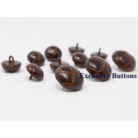 Unbranded Chocolate Brown Leather Buttons Set - For Blazer or Sport Coat