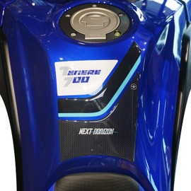 labelbike - 3D Sticker Motorcycle Tank Pad Decoration and Protection Made of Resin Compatible with Yamaha Tenere 700 2025 - Colour Blue