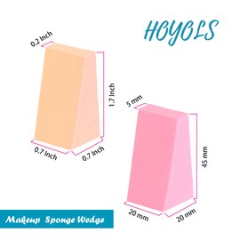 HOYOLS - Batidora de esponja de maquillaje en forma de cuña, aplicadores profesionales de espuma sin látex, para base de mezcla cosmética, paquete a granel de 48 piezas