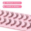 Parriparri Eyelashes, Natural Look, Fluffy False Eyelashes, Clear Band, 7