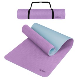 ALPIDEX Yoga Mat Non-Slip 190 x 61 x 0.6 cm | 190 x 90 x 0.6 cm Phthalate-Free Fitness TPE Mat Gymnastics Pilates Sports Yoga Training Mat Sleeping Mat, Lavender/Ice Blue, 190 x 90 x 0.6 cm