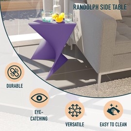 LeisureMod Modern Purple Accent Side Table - Stylish Side Vanity Table for Bedroom & Living Room