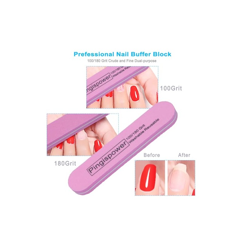 Nail Files and Buffer 16Pcs, Professional Manicure Tools Kit, Nail