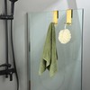 Taozun Shower Door Hooks, Gold Towel Hooks for Bathroom Frameless