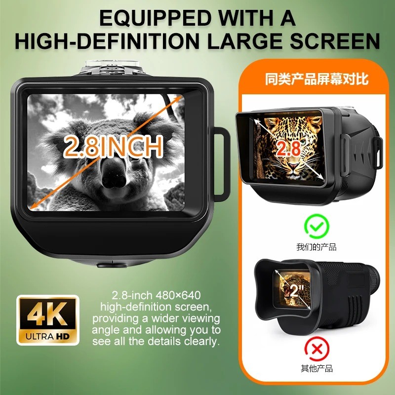 4K Rechargeable 18x Digital Infrared Night Vision Telescope Goggles 2.8
