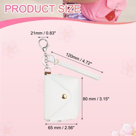 PATIKIL Coin Purse Keychain, Mini Cute Tote Bag Key Chain Earphone Pouch Coin Bag Keyring Handbag Decoration Purse Charm Pendant Keychain, White