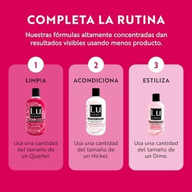 Lu LatinUs Beauty RESCUE Dúo Natural Reparador Shampoo + Acondicionador Anti-Frizz con Keratina Vegana y Shatavari para Cabello Débil, Seco y Dañado Q