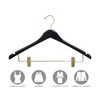 Premium Curved Wooden Skirt Hangers 12 Pack, Solid Wood Pant