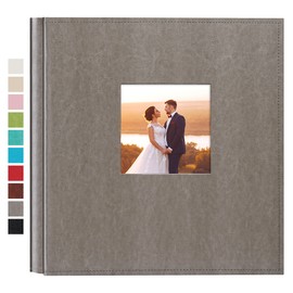 potricher Photo Album 4x6 1000 Photos Leather Cover Large Capacity Picture Albums with 1000 Horizontal and Vertical Pockets for Family Wedding Anniversary and Baby (Gray)