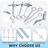 Glarks 15pcs M6 O-Shaped Eye Bolt Toggle Anchors Set for